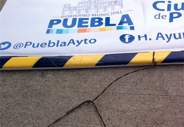 Investigan actos de vandalismo en obras del Nodo Atlixcáyotl
