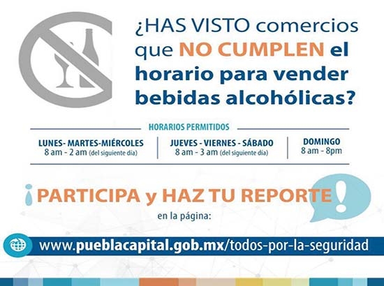 ¿Cómo reportar negocios que incumplan con la regulación de venta de alcohol en Puebla?