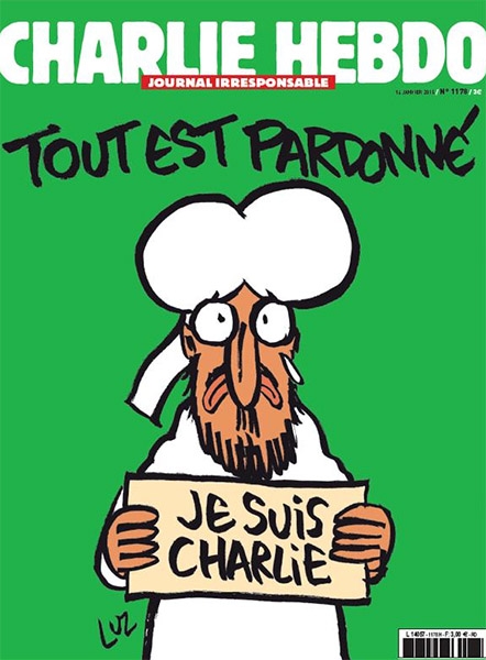 Mahoma en la portada de Charlie Hebdo: “Todo está perdonado”