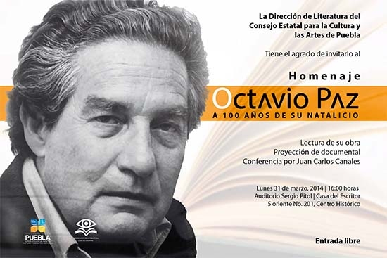 Homenaje a Octavio Paz, en Casa del Escritor de Puebla