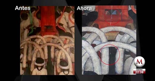 Dañan cuatro murales de Diego Rivera en la SEP
