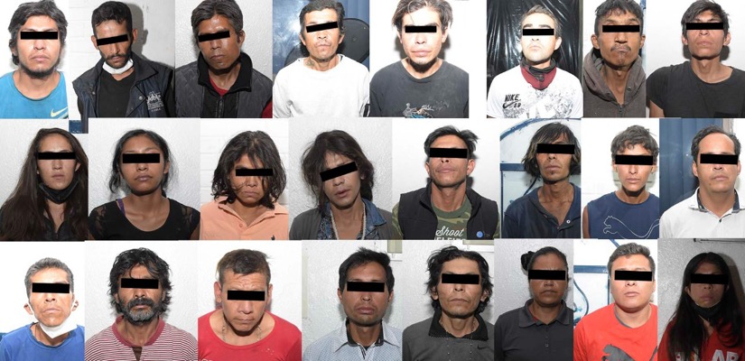 Detienen a 28 asaltantes y consumidores de droga en Puebla