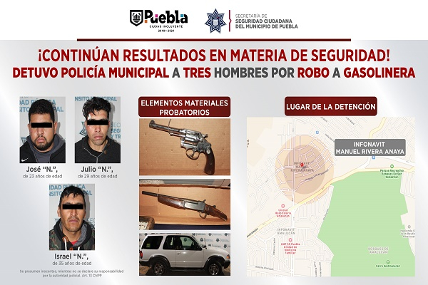 Asaltaron gasolinera en la Rivera Anaya, policía los capturó