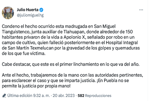 Rescatan a sujeto de ser linchado en Santa Rita Tlahuapan, pero muere en el hospital