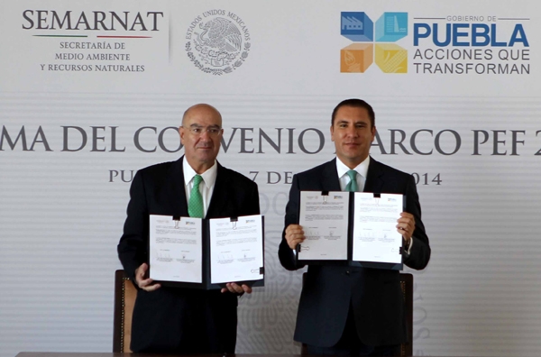 Gobierno del estado y Semarnat firman convenio marco PEF 2014