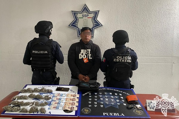 Narcovendedor de la banda de “El Grillo”, detenido por la SSP Puebla