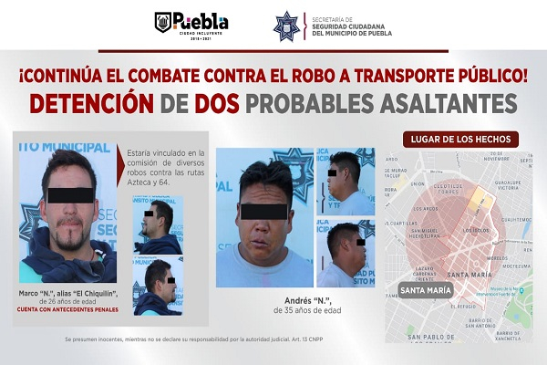 Vivían asaltando unidades de la Ruta 64 y Azteca; fueron asegurados