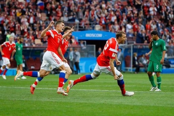 Rusia goleó 5-0 a Arabia Saudita en su presentación mundialista