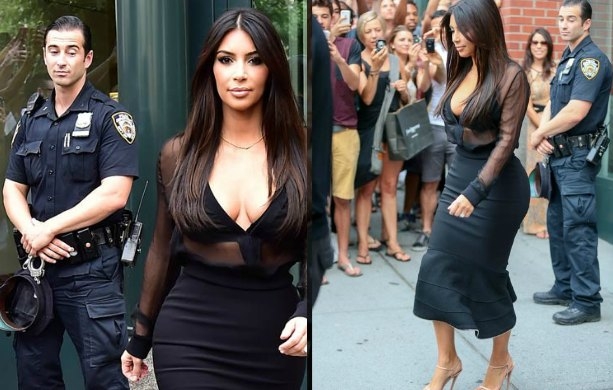 Kim Kardashian captó a policía contemplando sus atributos
