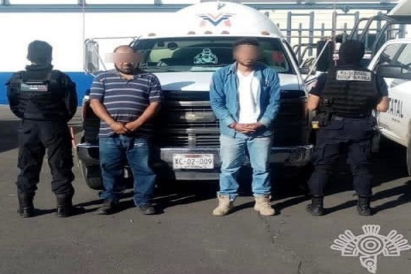 Pareja de huachigaseros es asegurada en Xonacatepec
