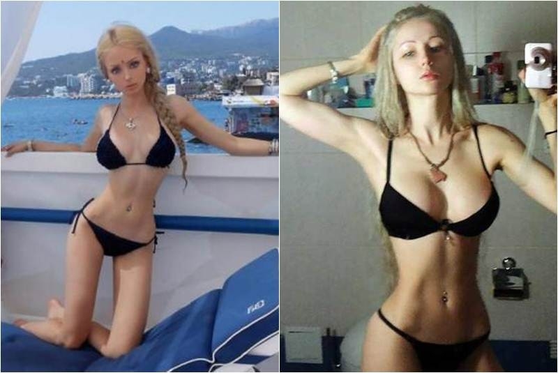 Barbie humana posa sin maquillaje en fotografía