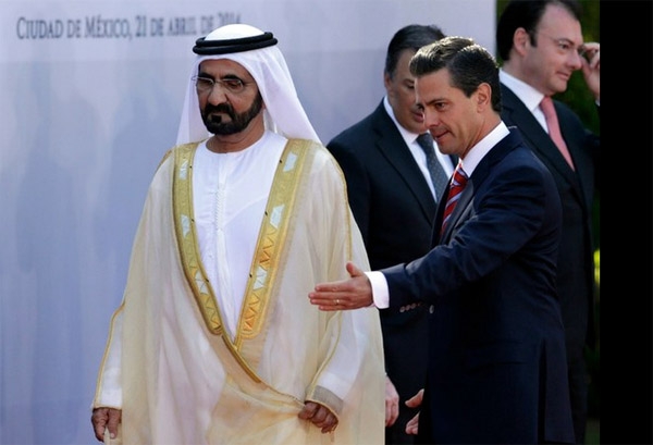 Peña Nieto recibe a jeque de Emiratos Árabes en Los Pinos