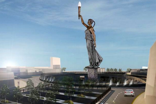 Esculpen en Puebla la figura de bronce más grande de México