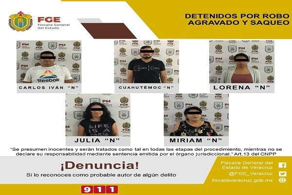 Saqueadores poblanos fueron detenidos por robar mercancía en Veracruz