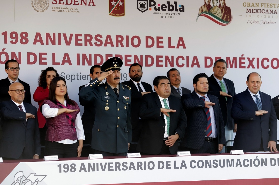 Gobierno de Puebla celebra 198 aniversario de la Consumación de la Independencia