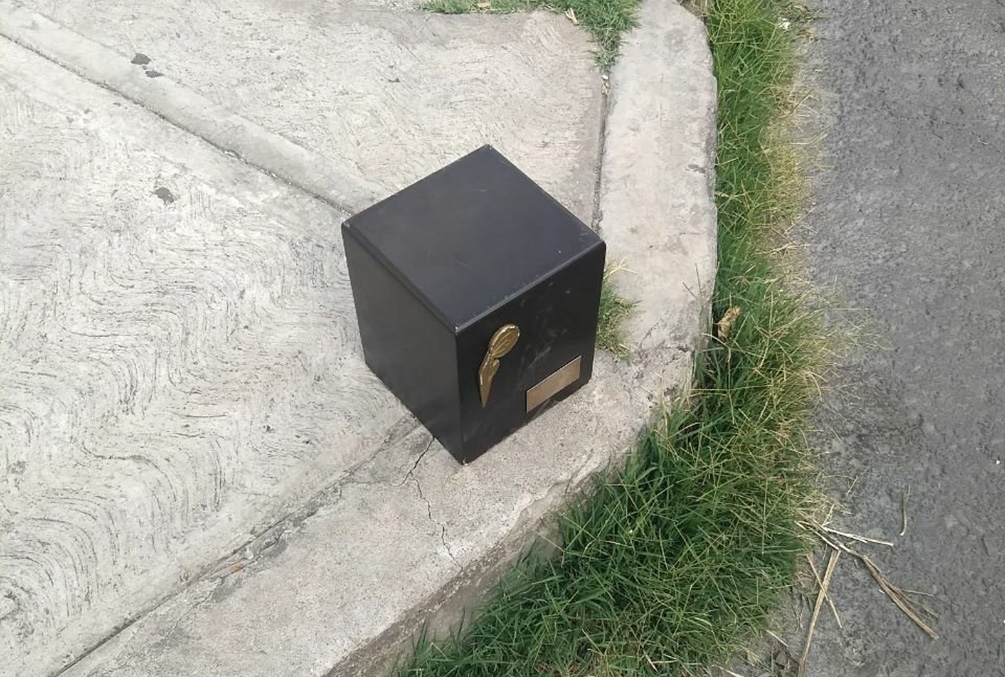 Abandonan urna con cenizas humanas en la colonia Patrimonio