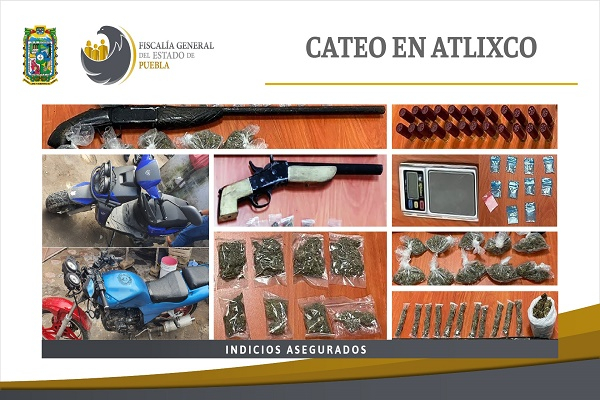 Drogas y motocicletas robadas, lo encontrado tras cateo a un inmueble en Atlixco