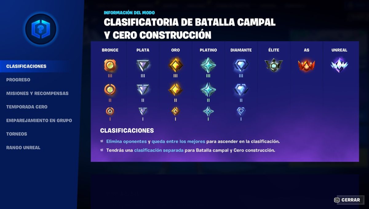 Este es el nuevo modo clasificatoria de Fortnite