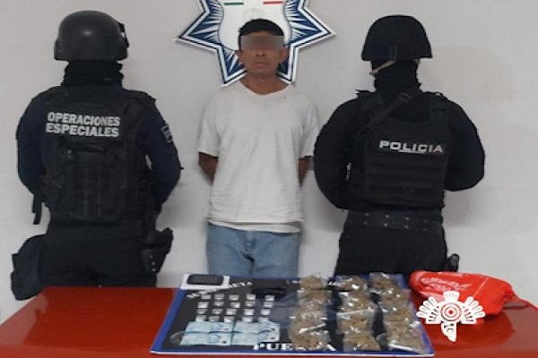 SSP Puebla aseguró al “Kimer”, distribuidor de drogas de “La Mafia de Analco”