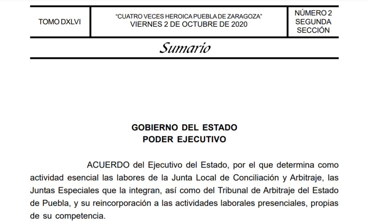 Reabrirá la JLCA de Puebla tras pandemia