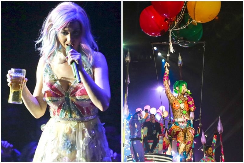 Katy Perry recibió nalgada y bebió cerveza en concierto en Belfast