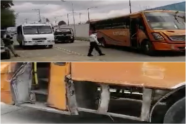 Camión quiso ganar el paso al tren y provoca colisión en Santa María La Rivera