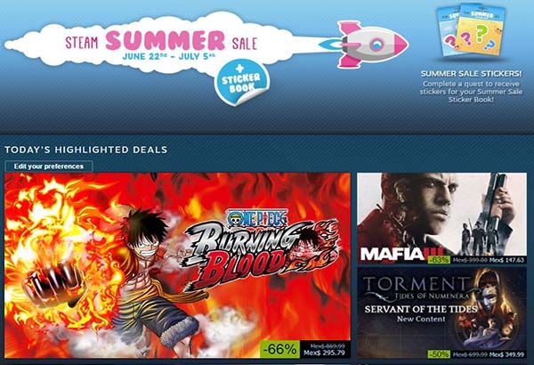 Inicia la venta de verano de Steam