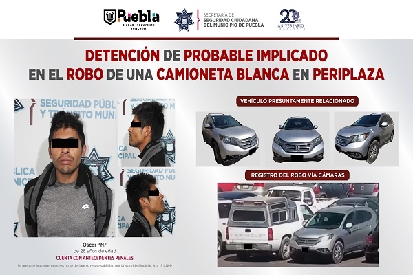 Cayó sujeto que robó una camioneta del estacionamiento de Periplaza