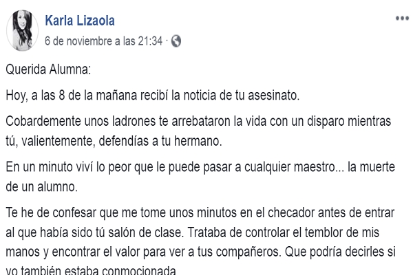 “No deberíamos enterrar a nuestros alumnos”; maestra de la BUAP se despide de joven asesinada