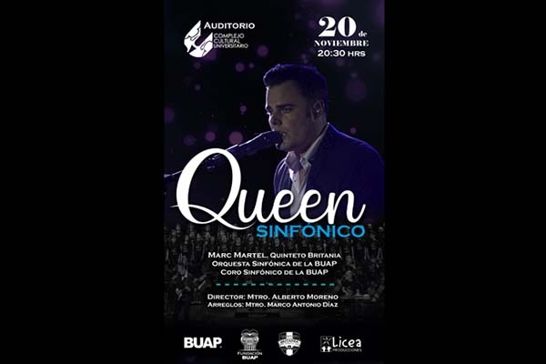 CCU de la BUAP ofrece concierto Queen Sinfónico el 20 de noviembre