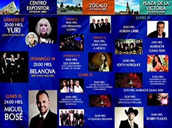 Gratuitos, boletos para espectáculos de Bosé, Yuri y Belanova en Puebla: SGG