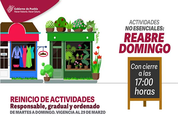 Comercios pueden abrir en domingo; reactivan museos y turibuses en Puebla