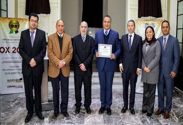 Auditoría Puebla recibe el Premio Internacional OX 2018 por su página de Internet