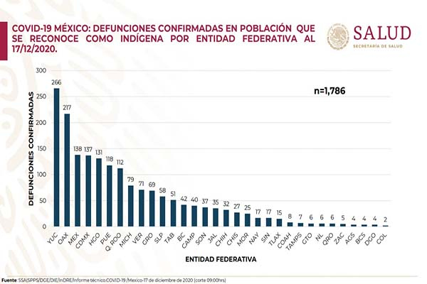 Puebla cerró 2020 con 400 indígenas infectados de COVID-19 y 118 decesos