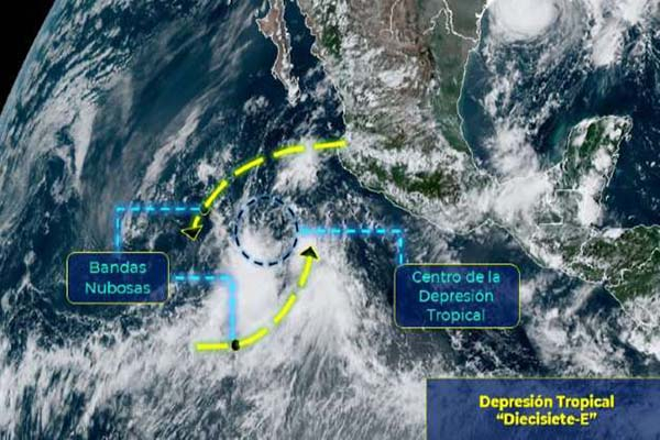 Lluvias fuertes en Puebla por depresión tropical 17-E