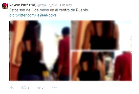 Vouyeristas “cazan” a poblanas y las exhiben en Twitter