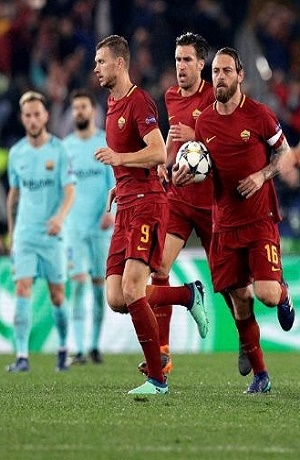 Roma sorprende y elimina al Barcelona para avanzar a semis de la Champions League