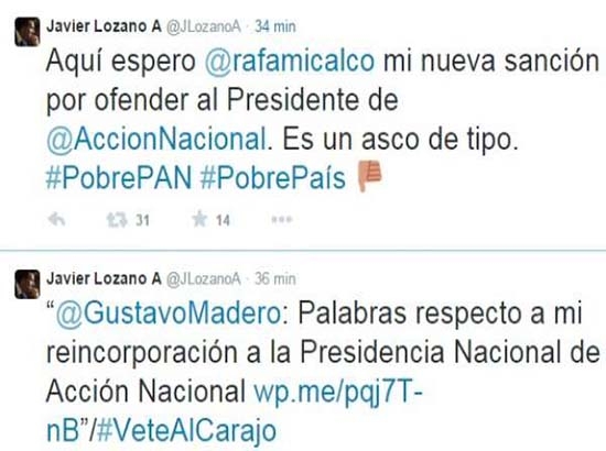 “Asco de tipo”, llama Javier Lozano a Madero al retomar este las riendas del PAN