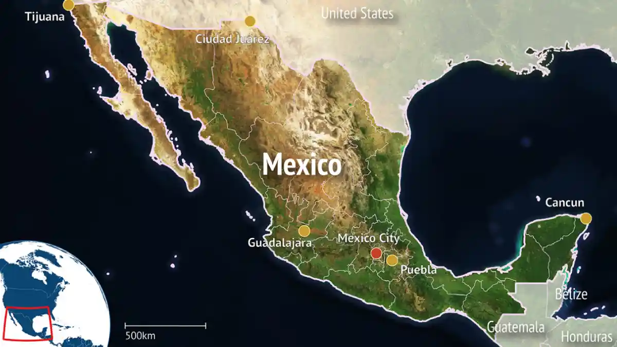 Mapa de México con nombre y capitales.