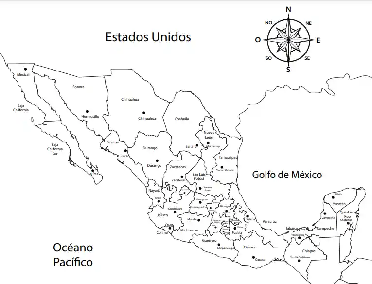 El mapa de México cuenta con 32 entidades federativas.