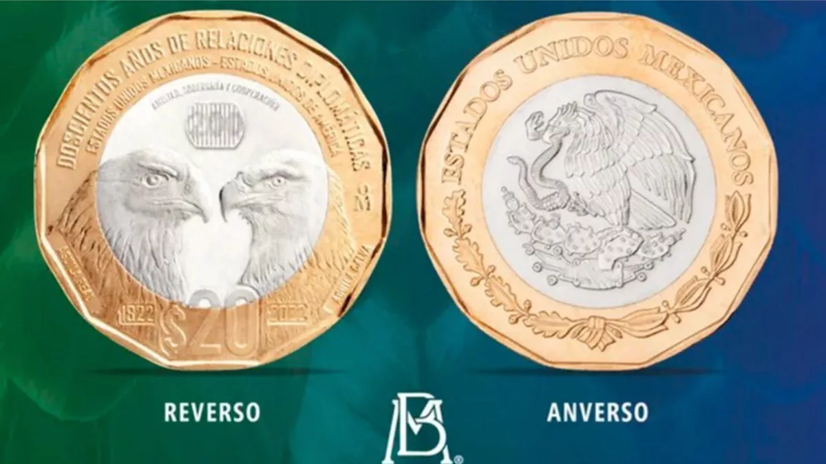Conoce la moneda de 20 pesos conmemorativa a los 200 años de relaciones diplomáticas México-EU