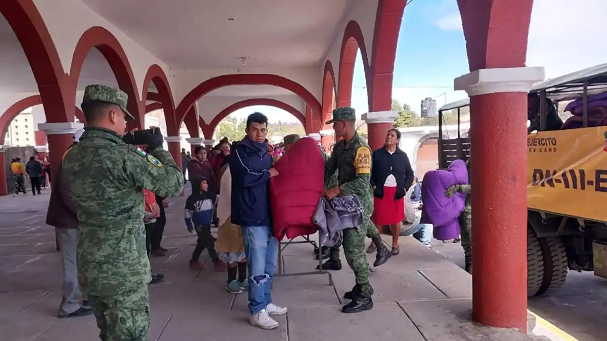 Ejército aplica en Puebla Plan DN-II-E por bajas temperaturas