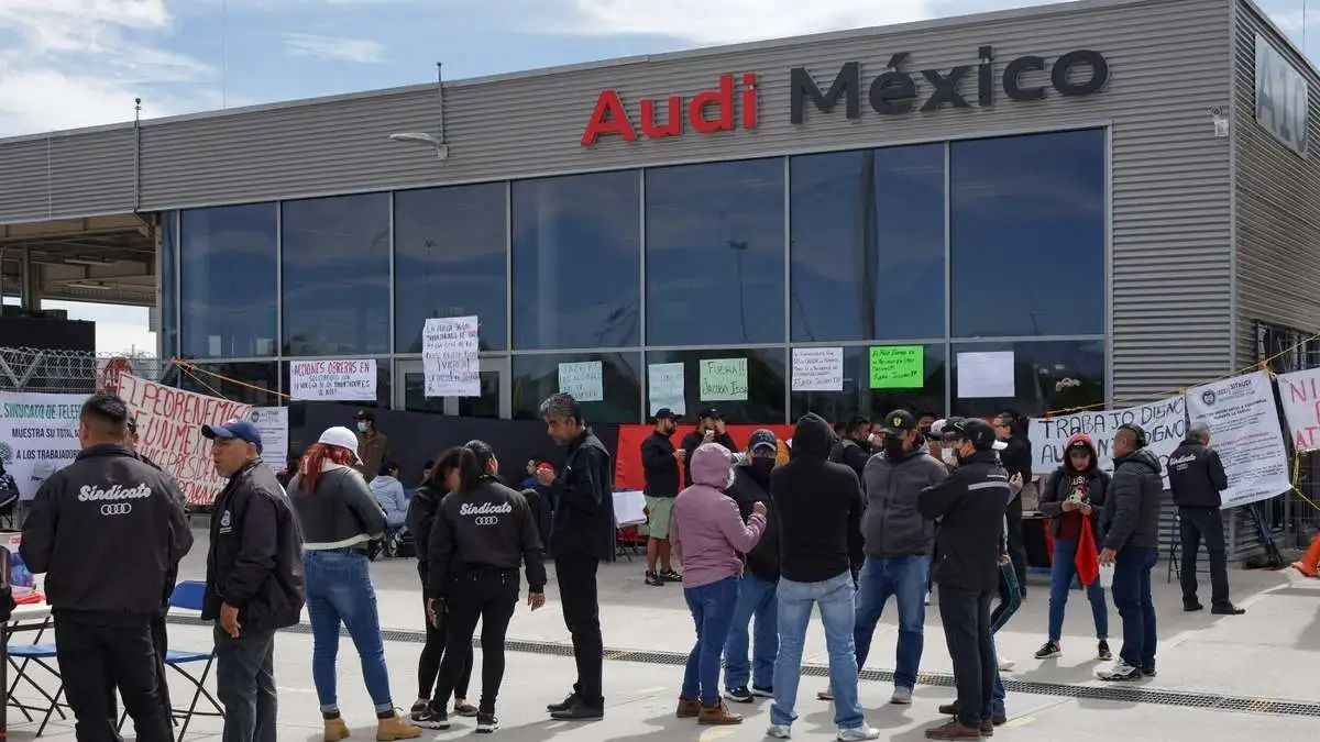 En huelga, planta de Audi en San José Chiapa, Puebla