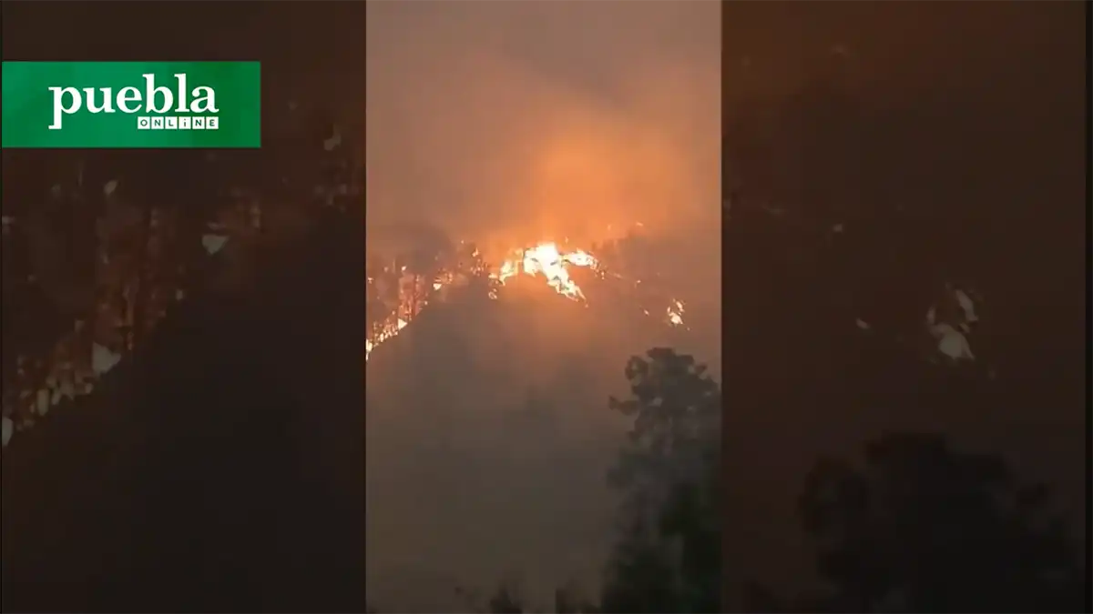Continúa el incendio forestal en Ixtacamaxtitlán, Puebla