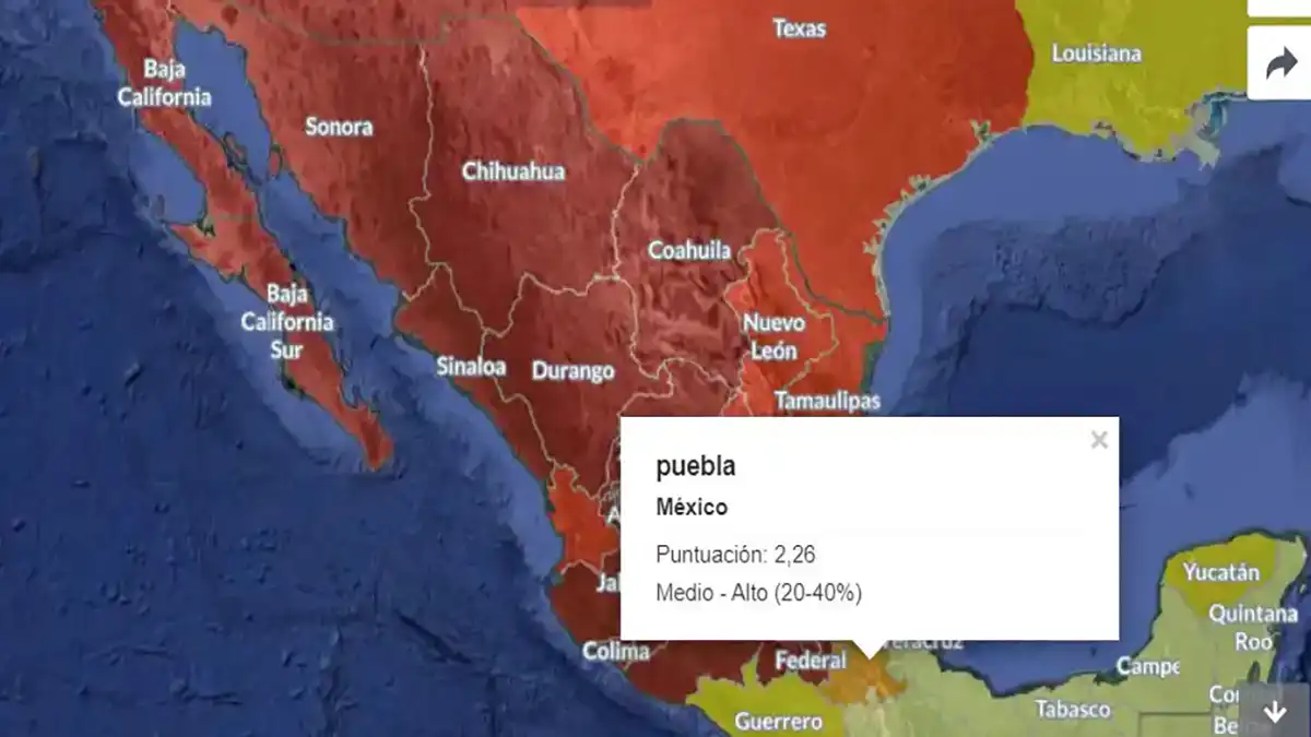 Puebla enfrenta riesgo de estrés hídrico, la mayoría por uso agrícola