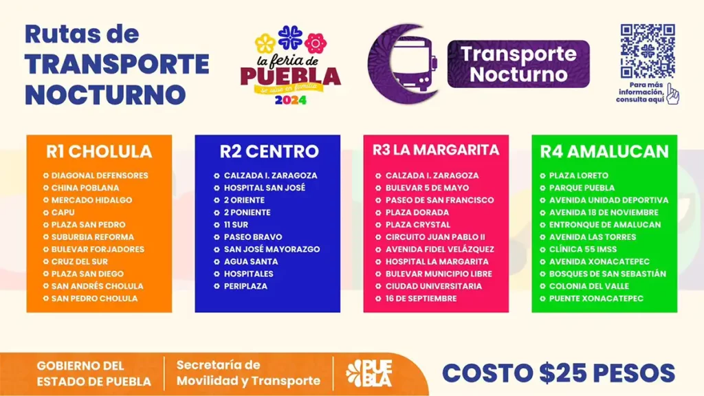 Feria de Puebla 2024: estas son las rutas de transporte nocturno