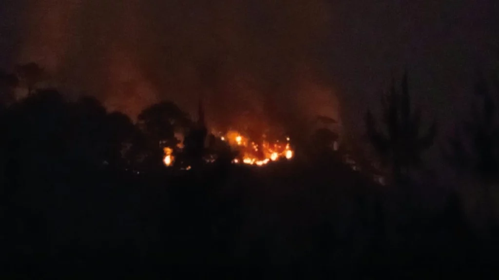 Brigadistas combaten incendio forestal en Coyomeapan