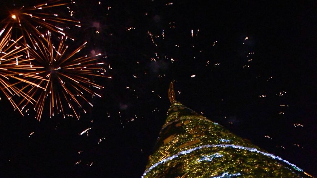La BUAP encendió el árbol de Navidad del CCU