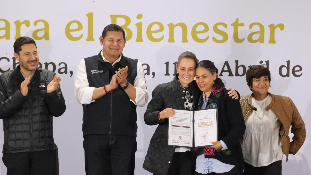 La presidenta Claudia Sheinbaum estuvo este sábado en San José Chiapa