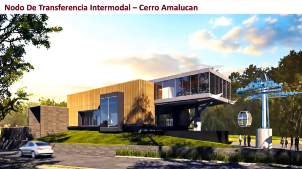Proyecto estación de cablebús en estacionamiento del cerro de Amalucan